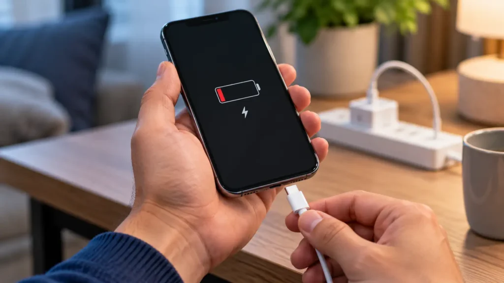 iPhone showing a Liquid Detected alert during iPhone water damage repair troubleshooting